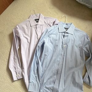 Stantt 2 large(est) checked men’s shirts; pink/blue/white and blue/ white